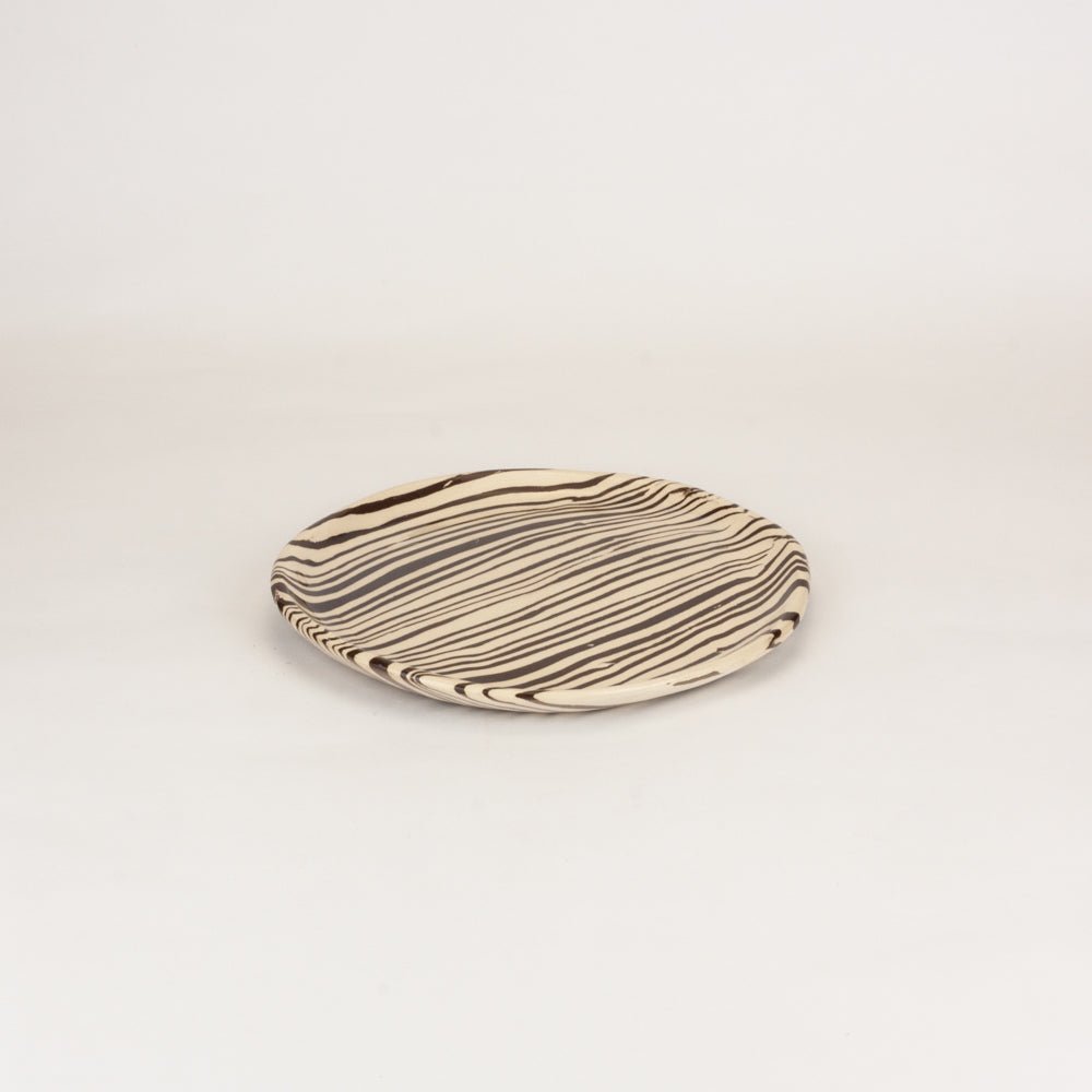 Chocolate Brown & White Marble Ceramic Side Plate