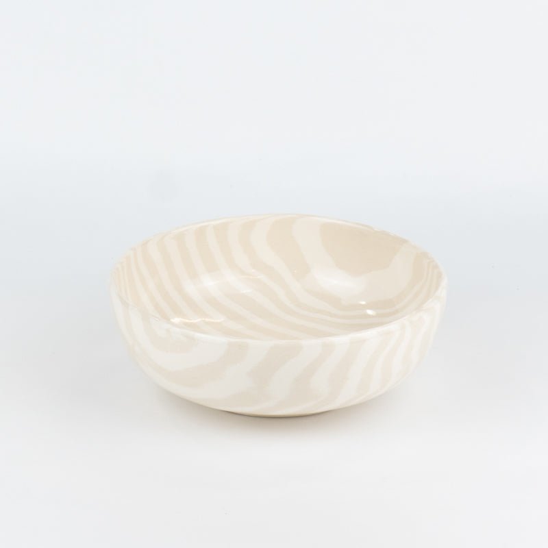 Oatmeal & White Marble Artisan Ceramic Bowl