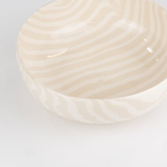 Oatmeal & White Marble Artisan Ceramic Bowl
